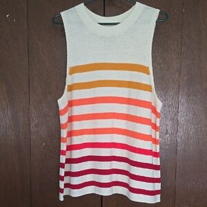 Lucky Brand Ombre Striped Sweater High Neck Tank